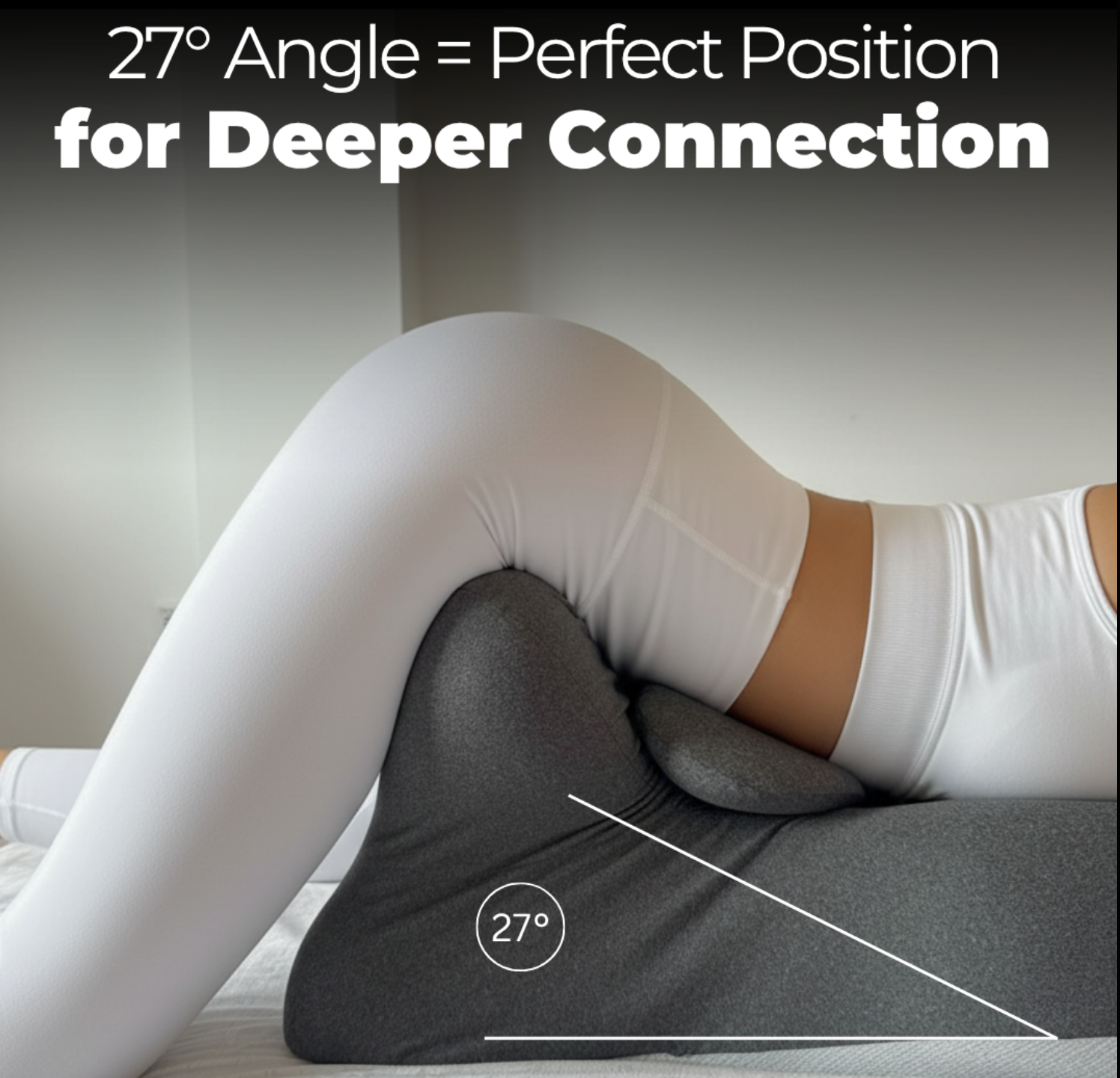 She sits on it. Her hips relax.
